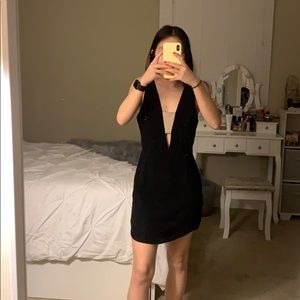 NBD low v open back dress